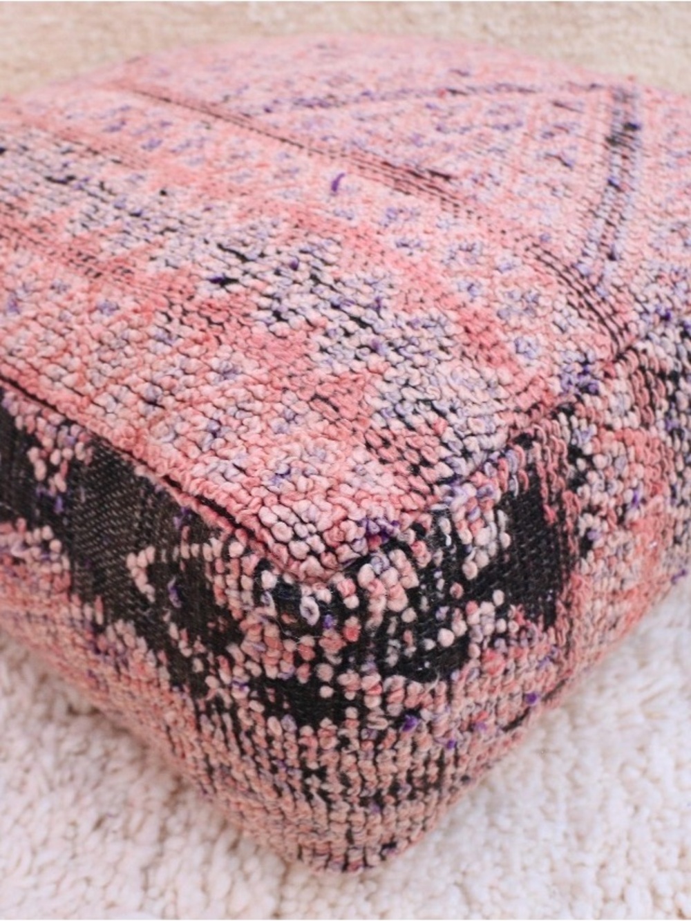 Vintage Moroccan Floor Pouf Pillow